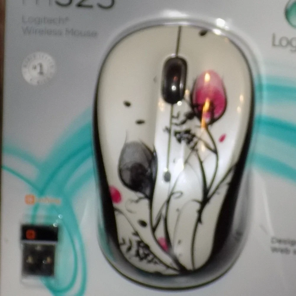 Logitech m325 Wireless Mouse White NEW Floral Pattern